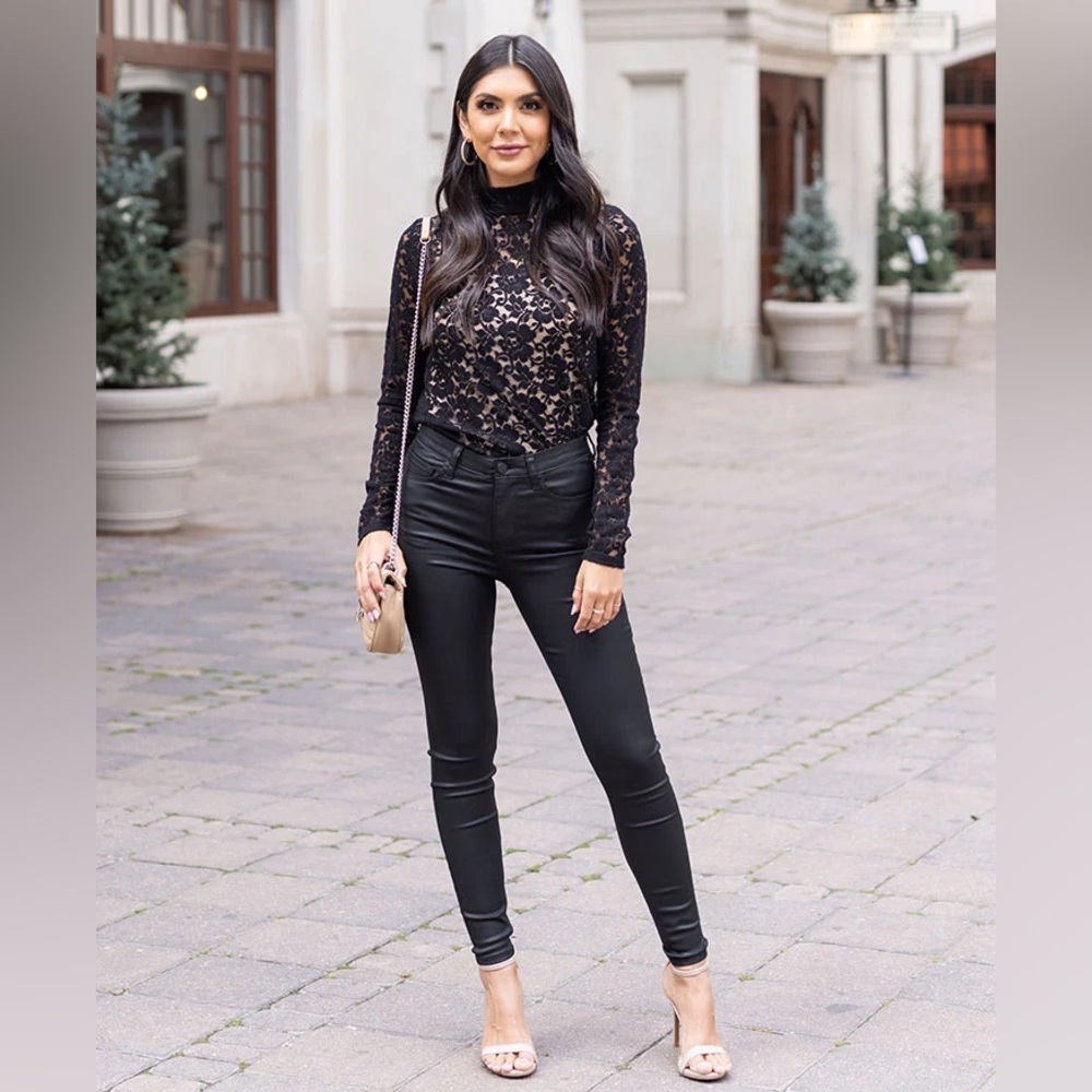 Coated / Waxed Black Jeans